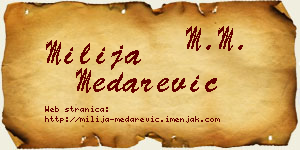Milija Medarević vizit kartica